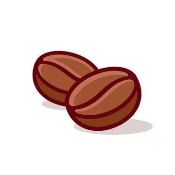 Two coffee beans drawing Stock Illustration