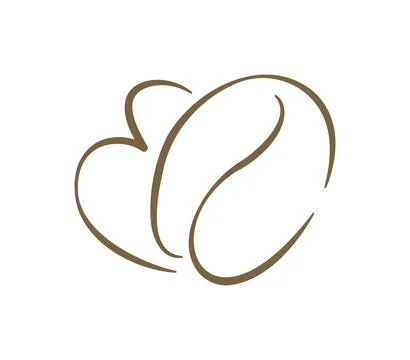 Two Coffee Beans Forming A Heart Shape Hand Drawn Doodle Vector Illustration Stock Illustration