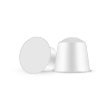 Two Coffee Capsules Mockup Isolated on White Background Stock Illustration