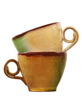 Two coffee cup.isolated. Stock Photos