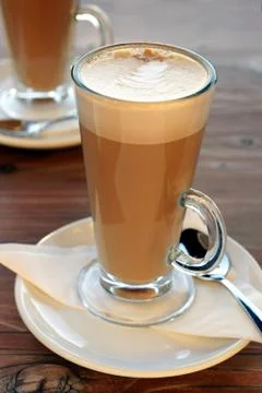 Two coffee latte Stock Photos