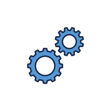 Two Cogs icon. Settings vector concept blue symbol Stock Illustration