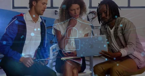 Two colleagues are discussing over a laptop in the office Stock-Footage 327005537