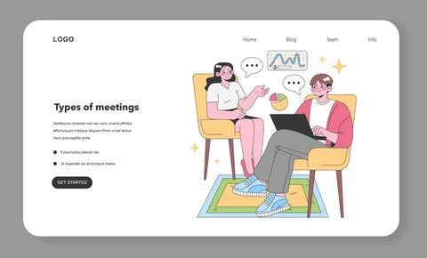 Two colleagues engaging. Flat vector illustration 스톡 일러스트