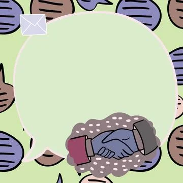 Two Colleagues Shaking Hands Congratulating Successful Teamwork Accomplishing Stock Illustration