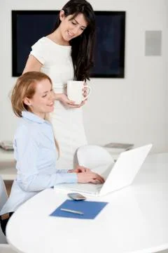 Two colleagues working together Stockfoto's