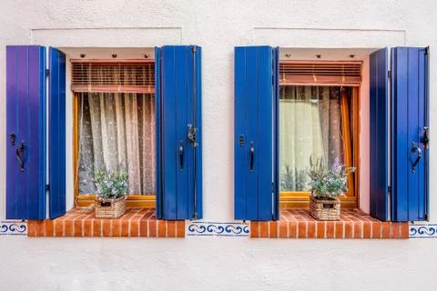 Two coloful windows Stock Photos