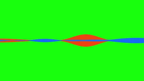 Two-Color Animated Audio Waveform Vibrating On Green Screen Background Stock Footage 325738400