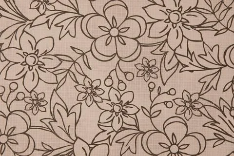 Two-color buckground floral pattern. Design for wallpaper, wrapping paper Stock Illustration