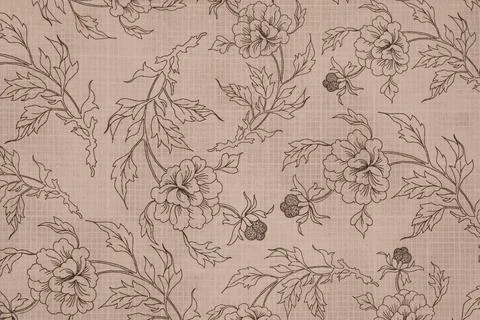 Two-color buckground floral pattern. Design for wallpaper, wrapping paper Stock Illustration