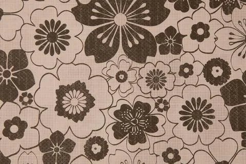 Two-color buckground floral pattern. Design for wallpaper, wrapping paper Stock Illustration