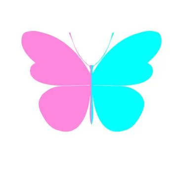 Two-color butterfly. Butterfly , vector illustration, icon.Template for printing Stock Illustration