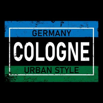 Two color Cologne typography design vector, for t-shirt, poster and other uses Stock Illustration