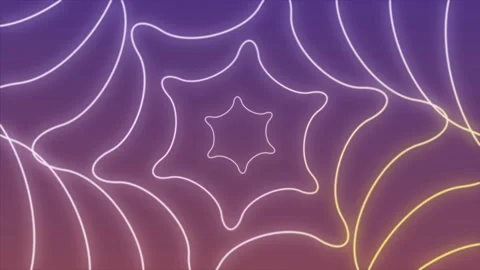 Two Color Hexagon With Round Corner Shape Spin On Gradient Background In 4K Stock Footage 235469004
