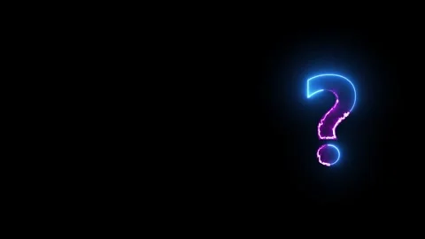 Two color neon question mark symbol on alpha. neon line question mark icon .. Stock Footage 293484622