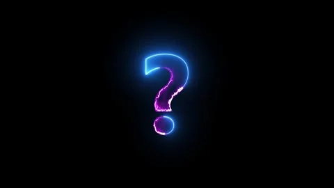 Two color neon question mark symbol on alpha. neon line question mark icon .. Stock Footage 293484625