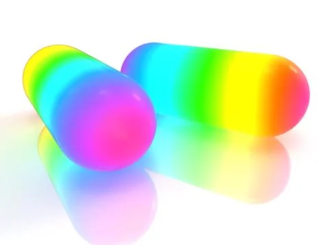 Two color pills Stock Illustration