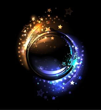 Two color round banner Stock Illustration