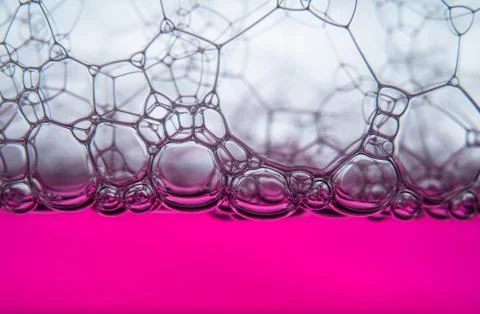 Two color soap bubble foam structure, molecule biological cell pattern. Stock Photos