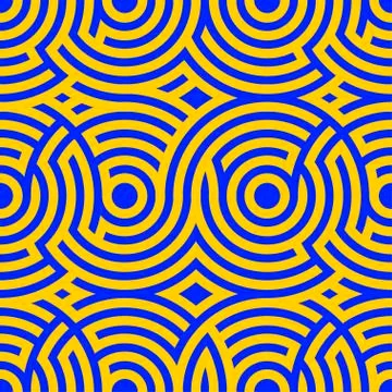 Two-color spiral patterns. Seamless pattern. Vector background. Modern . Hy.. Stock Illustration