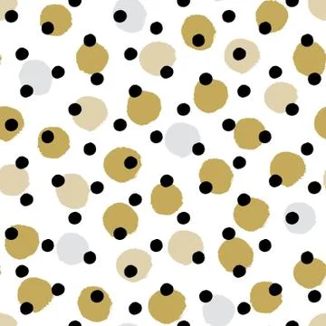 Two color textured polka dot background, seamless vector pattern Illustrazione stock
