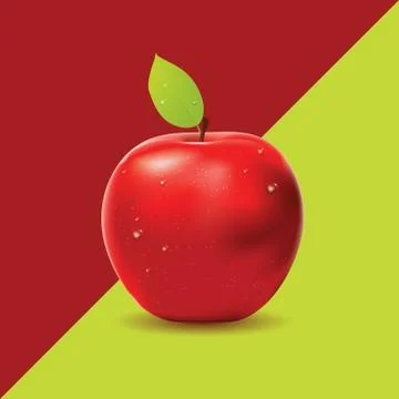Two colored background with red apple イラスト素材