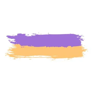 Two Colored Brushstroke Paint Stock Illustration