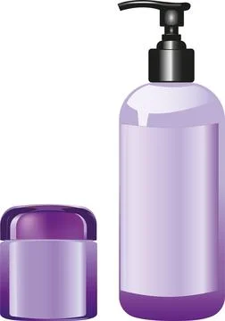 Two colored containers for cosmetics,vector,isolated on white background Stock Illustration