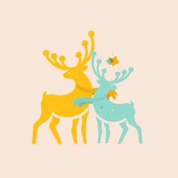 Two colored deer Stock Illustration