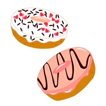 Two colored donuts vector icons Stock Illustration