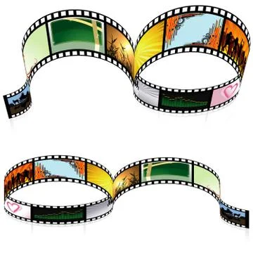 Two Colored Filmstrips Illustrazione stock