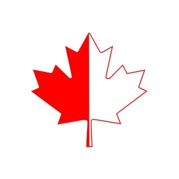 Two colored Maple Leaf from Canada Flag in bright red Stock Illustration