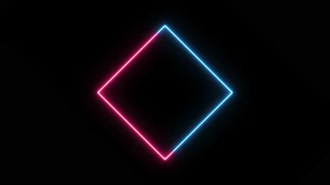 Two colored rectangle shaped neon light frame with looping motion. 库存影片 139124339