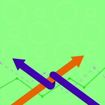 Two Colorful Arrows where One is Intertwined to the other as Symbol of Stock Illustration