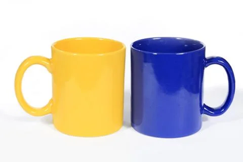 Two colorful cups 스톡 사진