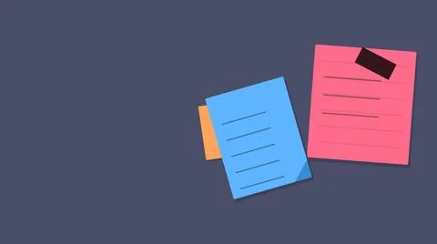 Two colorful document icons floating Stock Illustration