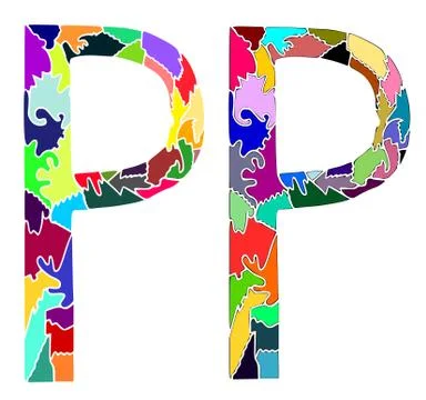 Two Colorful letters Stock Illustration