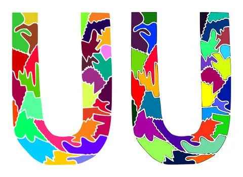Two Colorful letters Stock Illustration