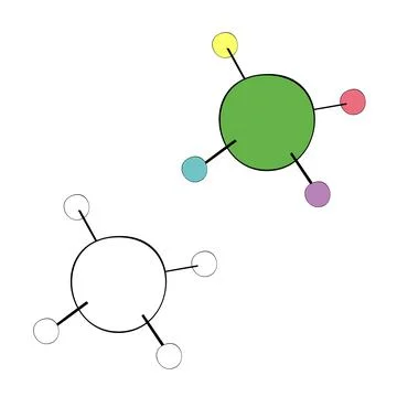 Two colorful molecules Иллюстрация