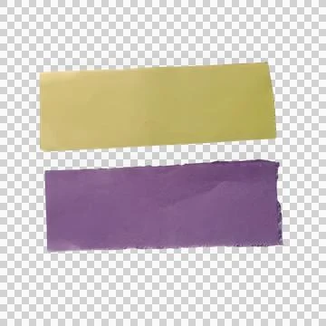 Two colorful rectangular sticky paper notes in yellow and purple isolated 스톡 사진