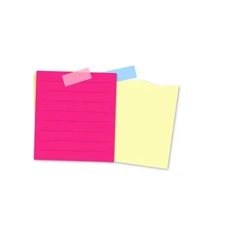 Two colorful sticky notes attached together Stock Illustration