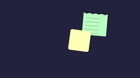 Two colorful sticky notes attached together Stock Illustration