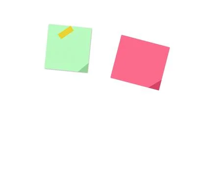Two colorful sticky notes with different shapes イラスト素材