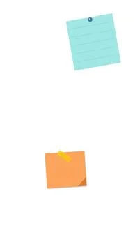 Two colorful sticky notes floating 스톡 일러스트