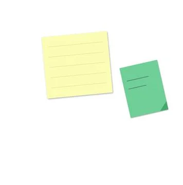 Two colorful sticky notes isolated Stock Illustration