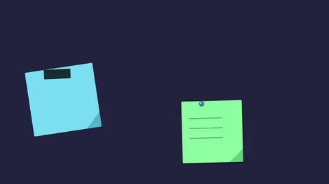 Two colorful sticky notes isolated on dark background Stock Illustration