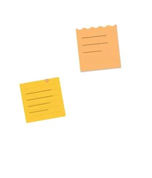 Two colorful sticky notes with lines Stock Illustration