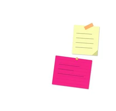 Two colorful sticky notes on plain background Stock Illustration