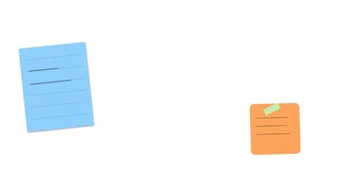 Two colorful sticky notes on plain background Stock Illustration