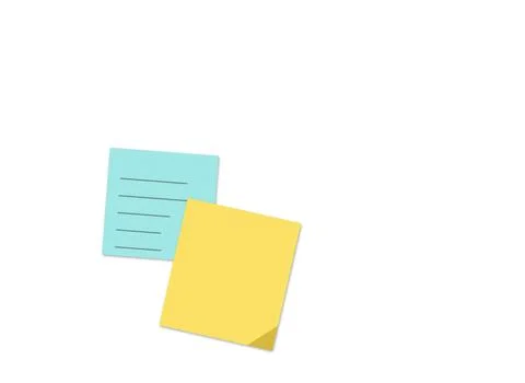 Two colorful sticky notes with text floating in air 스톡 일러스트